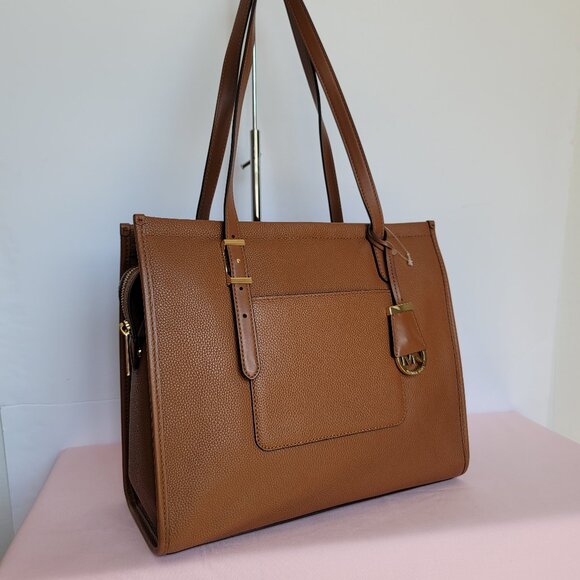 MICHAEL KORS Darien Pebbled Leather Medium Tote w Front Slip Pocket-🎈⭐ - Picture 4 of 16